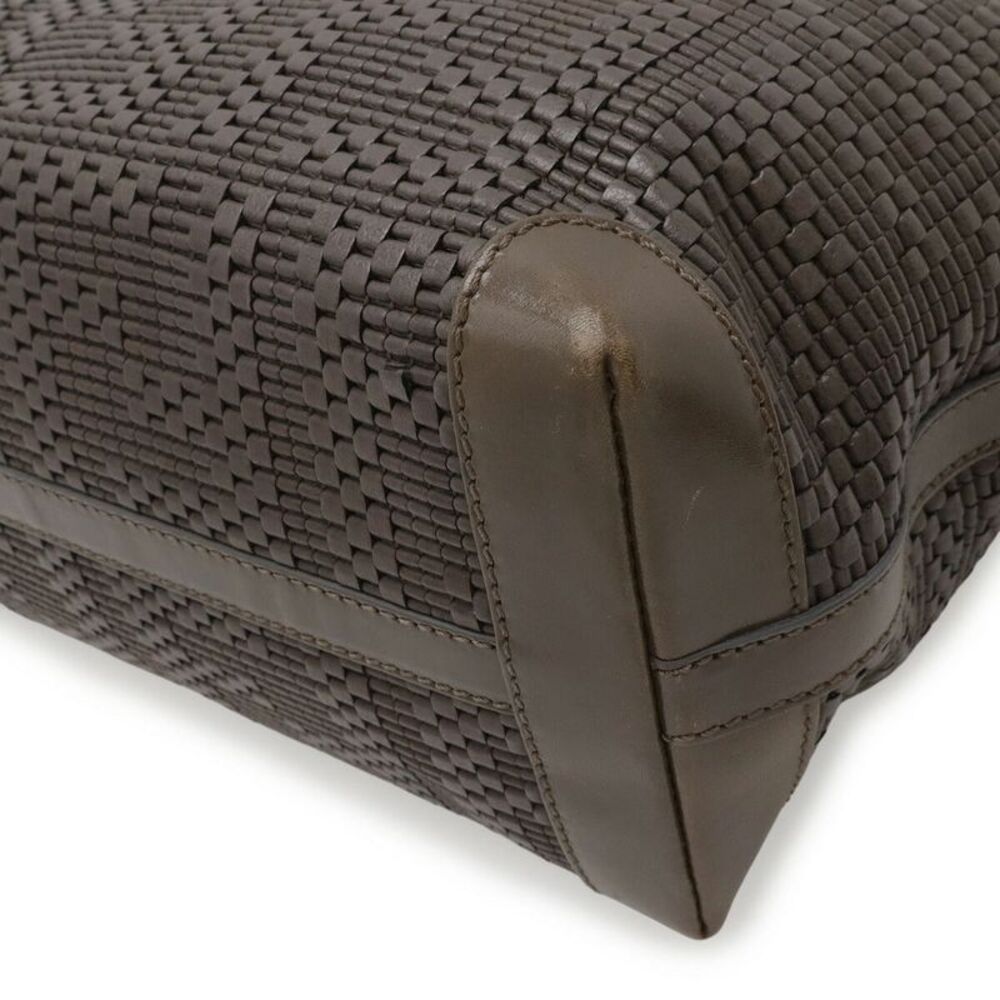 Fendi Zucca Pattern Leather Tote Shoulder Bag - Picture 3 of 8